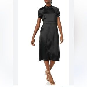 Making the Cut Season 3 Standard Short Sleeve Collared Wrap Dress Black XS NWT